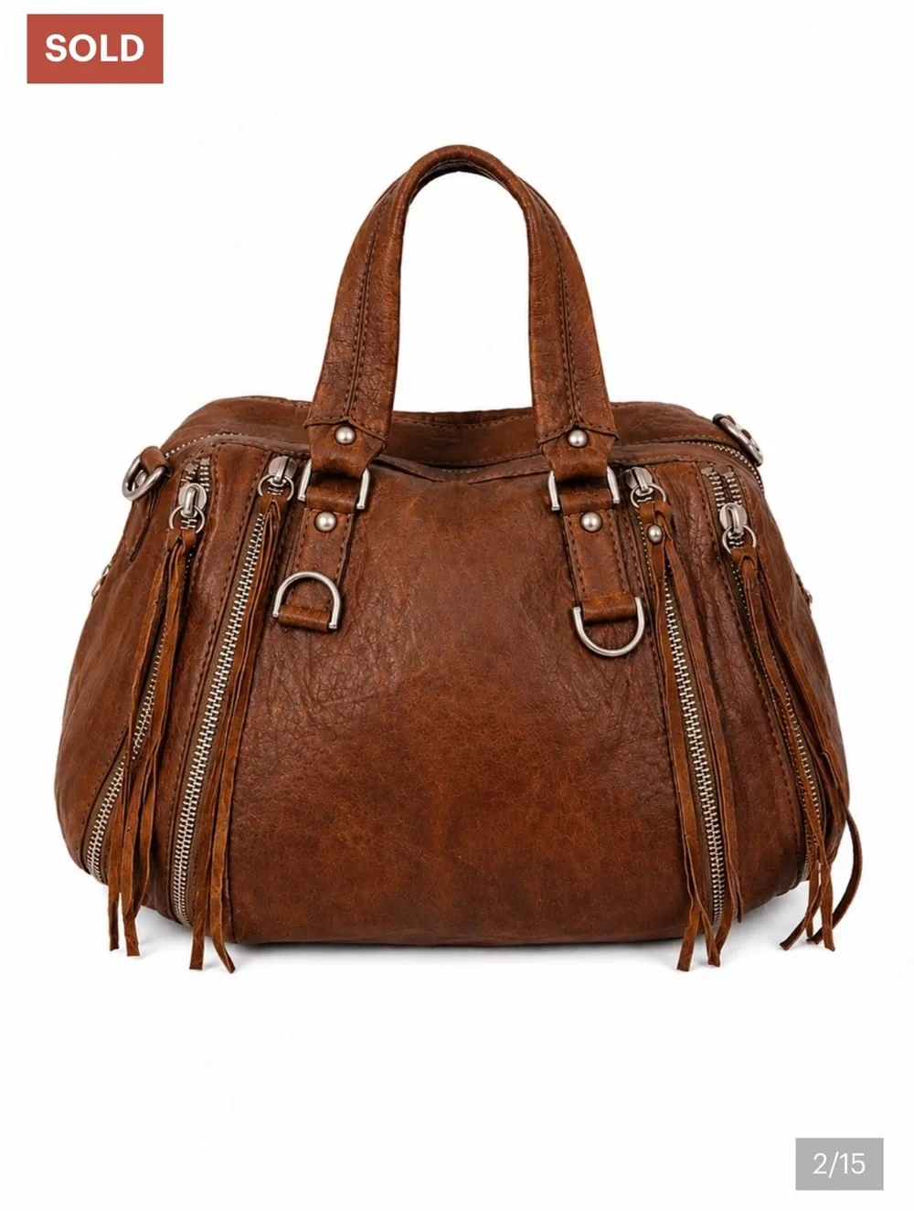 Botkier Brown Leather Dual-Zip Satchel
